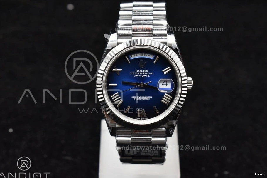 Dial QF on DayDate 40 (Gain President SS V4 Blue Edition Steel Bracelet A2836 Weight) Best 904L Black 0426